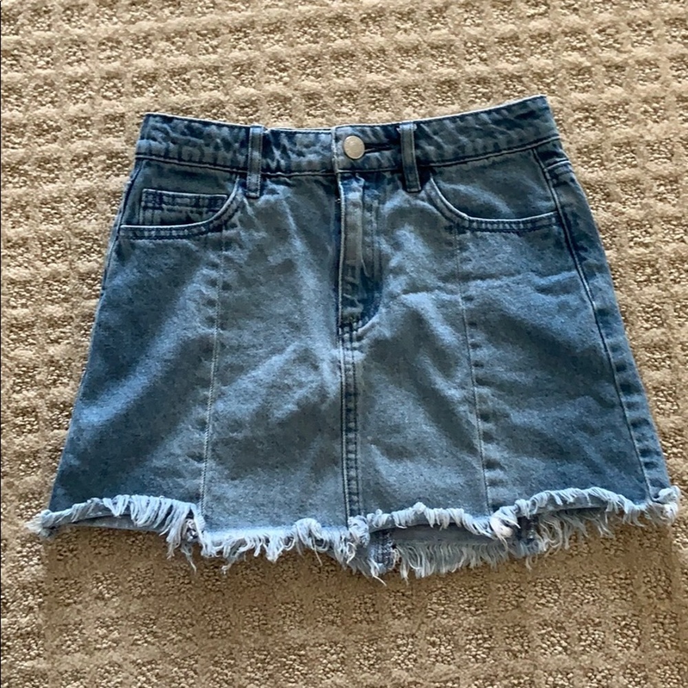 White wash blue jean skirt